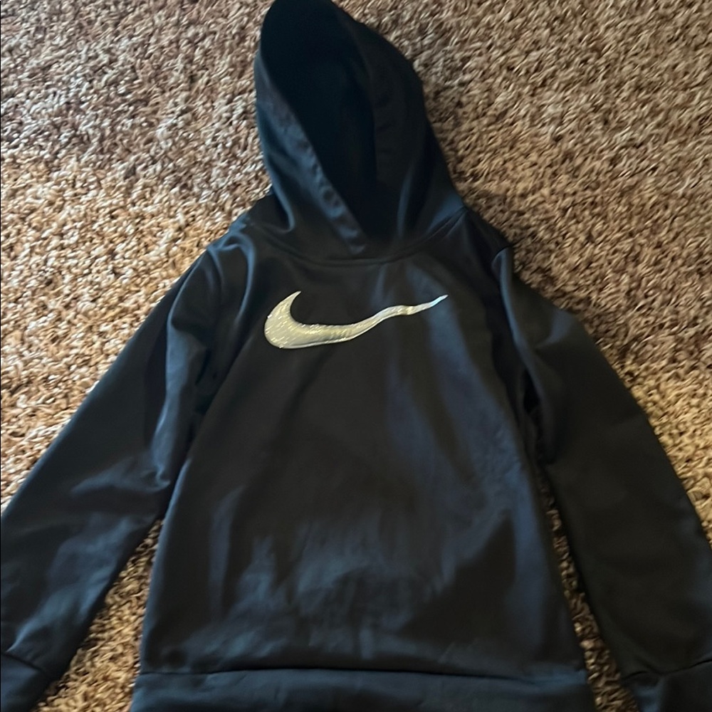 Black Hoodie with Silver Logo